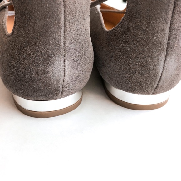 Halogen Nella Ghillie Flats in Gray Kidsuede - Picture 7 of 8